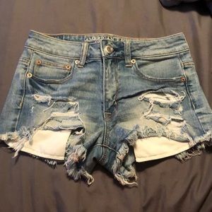 High rise jean shorts